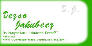 dezso jakubecz business card